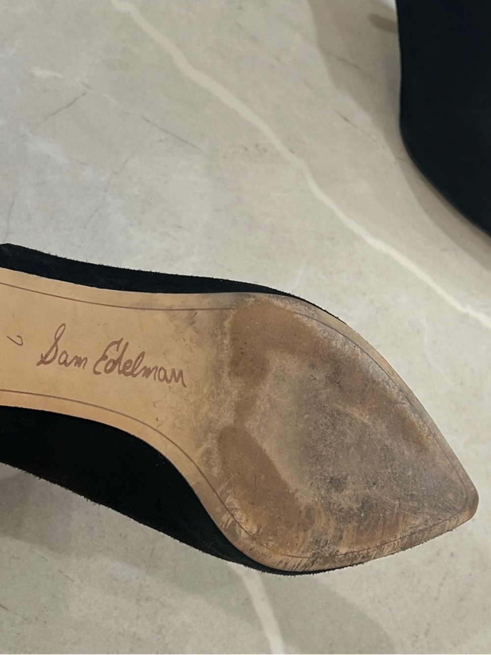 Sam Edelman Black Suede Pointed Ankle Booties - Picture 8 of 8